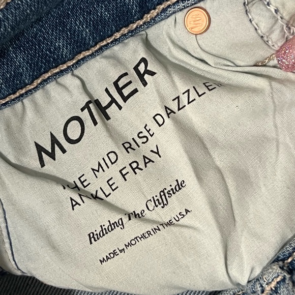 Mother Mid Rise Dazzler Ankle Fray Jean 25 New $238- anthropologie 😍 - Picture 13 of 16